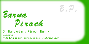 barna piroch business card